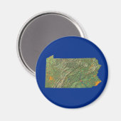Pennsylvania Kaart Magnet Magneet (Voorkant / Achterkant)