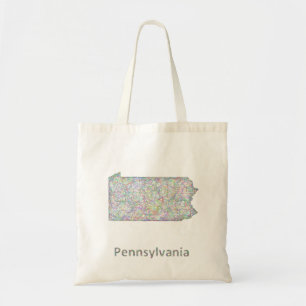 Pennsylvania-kaart Tote Bag
