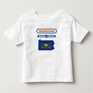 PENNSYLVANIA, KAART VAN PENNSYLVANIA. SAMER BRASIL KINDER SHIRTS