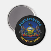 PENNSYLVANIA KEYSTONE STATE FLAG MAGNEET (Voorkant / Achterkant)