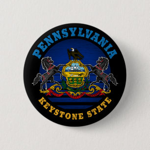PENNSYLVANIA KEYSTONE STATE FLAG RONDE BUTTON 5,7 CM