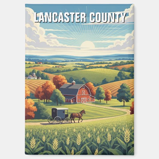 Pennsylvania Lancaster County Reizen Magneet (Voorkant)