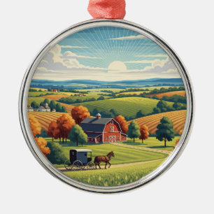 Pennsylvania Lancaster County Reizen Metalen Ornament