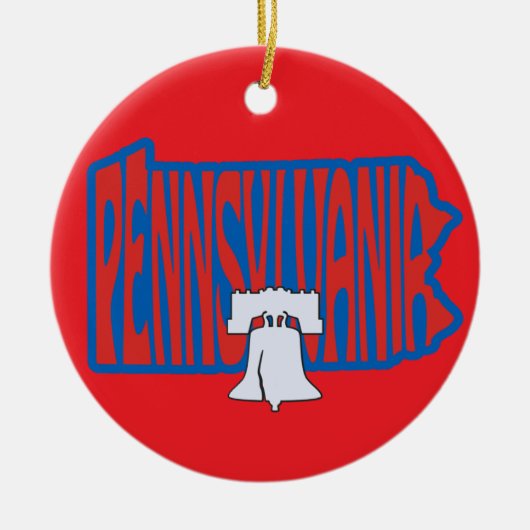 Pennsylvania Liberty Bell Christmas Tree Ornament (Voorkant)