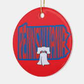 Pennsylvania Liberty Bell Christmas Tree Ornament (Links)
