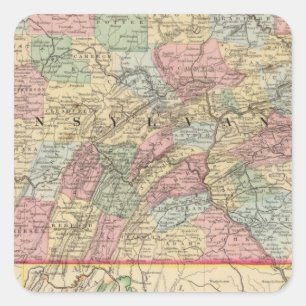 Pennsylvania Map door Mitchell Vierkante Sticker