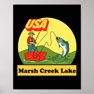 Pennsylvania Marsh Creek Lake - Usa Retro Vissen Poster
