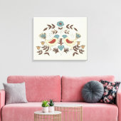 Pennsylvania Nederlands Amish Hex teken vogel amer Canvas Afdruk (Insitu (Woonkamer))