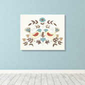 Pennsylvania Nederlands Amish Hex teken vogel amer Canvas Afdruk (Insitu (Houten vloer))