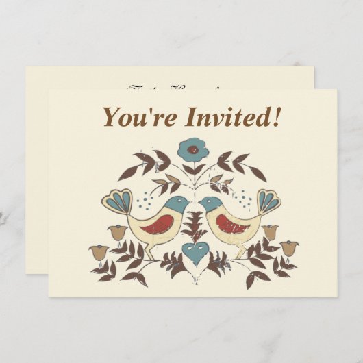 Pennsylvania Nederlands Amish Hex teken vogel amer Kaart (Voorkant / Achterkant)