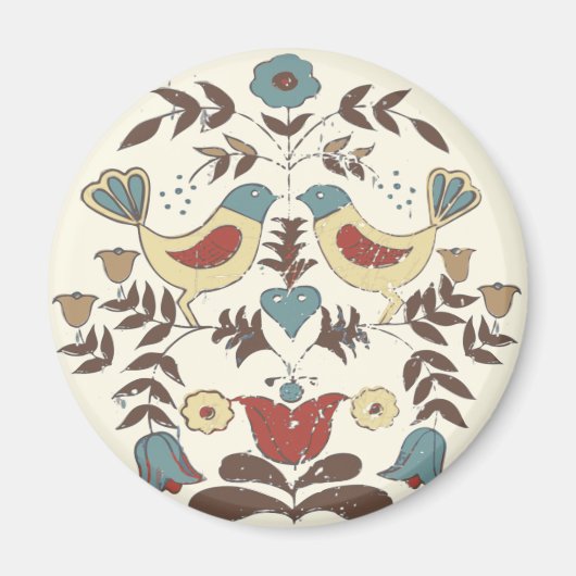 Pennsylvania Nederlands Amish Hex teken vogel amer Magneet (Voorkant)