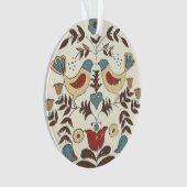 Pennsylvania Nederlands Amish Hex teken vogel amer Ornament (voorkant)