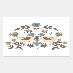 Pennsylvania Nederlands Amish Hex teken vogel amer Rechthoekige Sticker