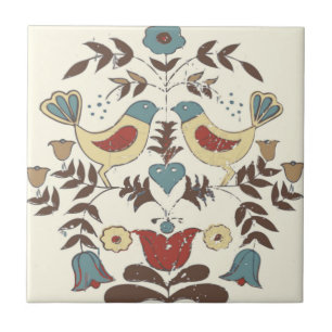 Pennsylvania Nederlands Amish Hex teken vogel amer Tegeltje