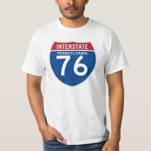 Pennsylvania PA I-76 Interstate Highway Shield - T-shirt (Voorkant)