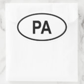 Pennsylvania "PA" Ovale Sticker (Tas)