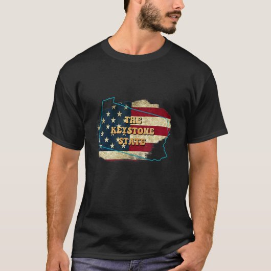 Pennsylvania Pa Us Vlag Motto T-shirt (Voorkant)