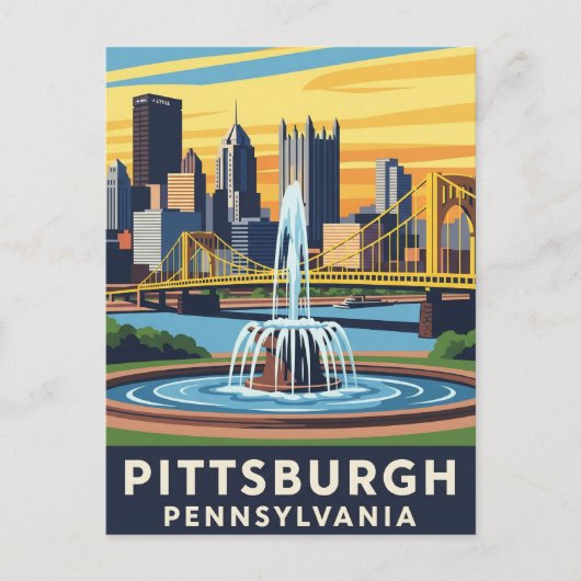 Pennsylvania Pittsburgh Reizen Briefkaart (Voorkant)