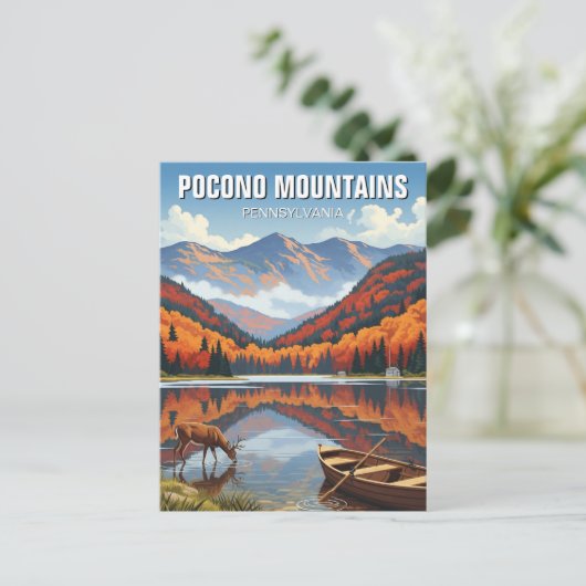 Pennsylvania Pocono Mountains Reizen Briefkaart (Staand voorkant)