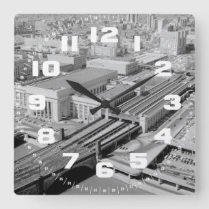 Pennsylvania Railroad 30th St.Station Wall Clock Vierkante Klok