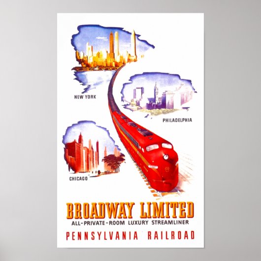 Pennsylvania Railroad Broadway Limited Streamliner Poster (Voorkant)