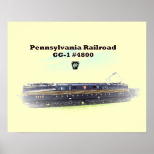Pennsylvania Railroad GG1 #4800 Affiche de vue lat