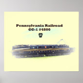 Pennsylvania Railroad GG1 #4800 Side Uitzicht Post Poster (Voorkant)