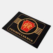 Pennsylvania Railroad Logo, Black & Gold Deurmat (Schuin)