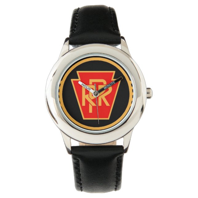 Pennsylvania Railroad Logo, Black & Gold Horloge (Voorkant)