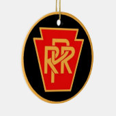Pennsylvania Railroad Logo, Black & Gold Keramisch Ornament (Rechts)
