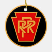 Pennsylvania Railroad Logo, Black & Gold Keramisch Ornament (Voorkant)