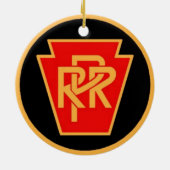 Pennsylvania Railroad Logo, Black & Gold Keramisch Ornament (Achterkant)