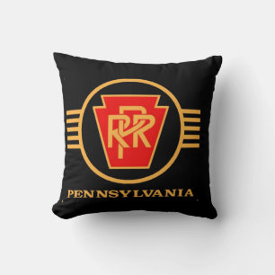 Pennsylvania Railroad Logo, Black & Gold Kussen