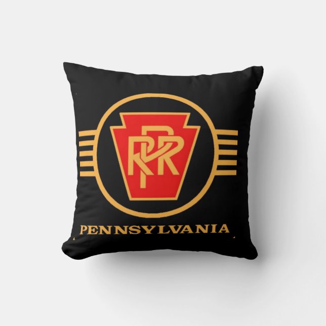 Pennsylvania Railroad Logo, Black & Gold Kussen (Voorkant)