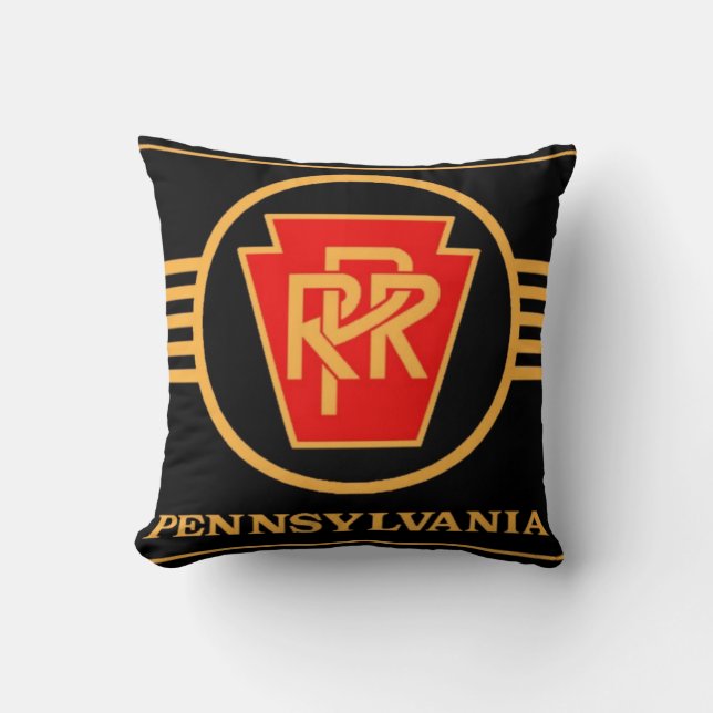 Pennsylvania Railroad Logo, Black & Gold Kussen (Voorkant)
