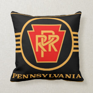 Pennsylvania Railroad Logo, Black & Gold Kussens