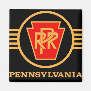 Pennsylvania Railroad Logo, Black & Gold Magneet