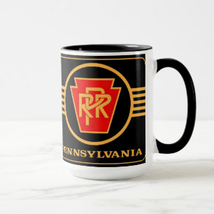 Pennsylvania Railroad Logo, Black & Gold Mok