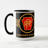 Pennsylvania Railroad Logo, Black & Gold Mok (Links)