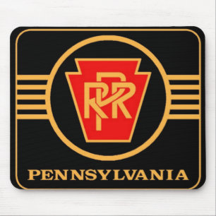 Pennsylvania Railroad Logo, Black & Gold Muismat