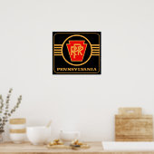 Pennsylvania Railroad Logo, Black & Gold Poster (Keuken)