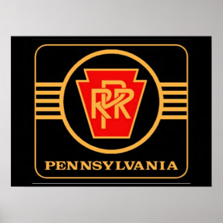Pennsylvania Railroad Logo, Black & Gold Poster