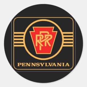 Pennsylvania Railroad Logo, Black & Gold Ronde Sticker