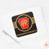 Pennsylvania Railroad Logo, Black & Gold Sticker (Envelop)