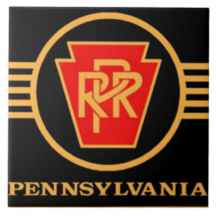 Pennsylvania Railroad Logo, Black & Gold Tile Tegeltje