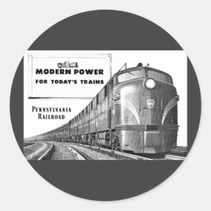 Pennsylvania Railroad Modern Train Power Ronde Sticker