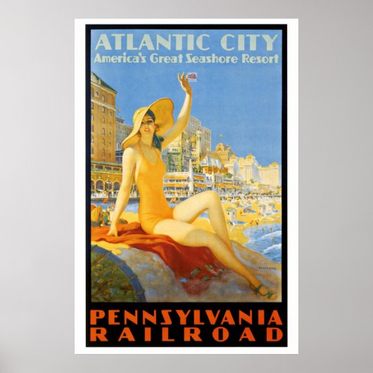 Pennsylvania Railroad to Atlantic City Poster (Devant)