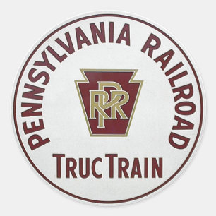 Pennsylvania Railroad TrucTrain Service Ronde Sticker