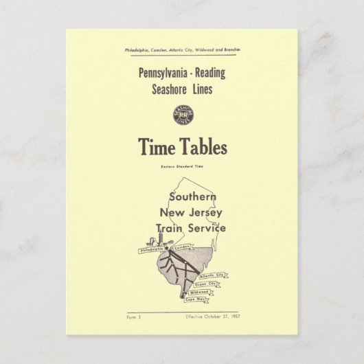 Pennsylvania Reading Seashore Lines 1957 Briefkaart (Voorkant)