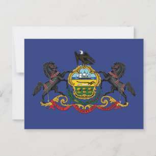 Pennsylvania Staatsvlag Paarden Briefkaart